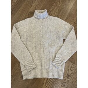 Indian Brand Sweater Small Oatmeal Knit New Zealand Wool Lambs Wool